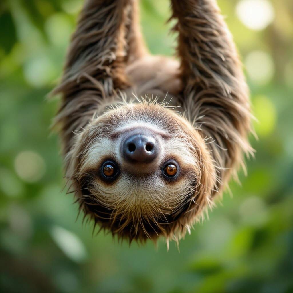 Hyperrealistic Sloth Portrait in Soft Cinematic Light