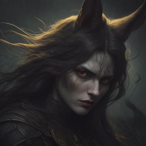 Rabbit Shouts in Storm: Old Master's Symbolist Portrait