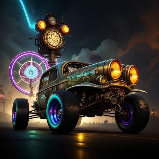Steampunk Rat Rod in Electric State Style