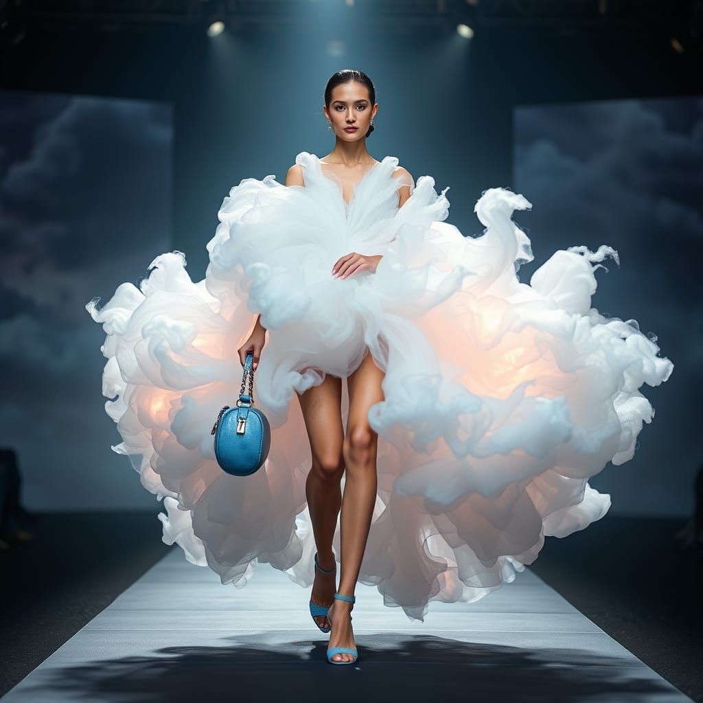 Cloud Model Struts Runway with Sky Blue Purse
