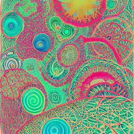 Intricate Alien Baby in Crackled Sphere