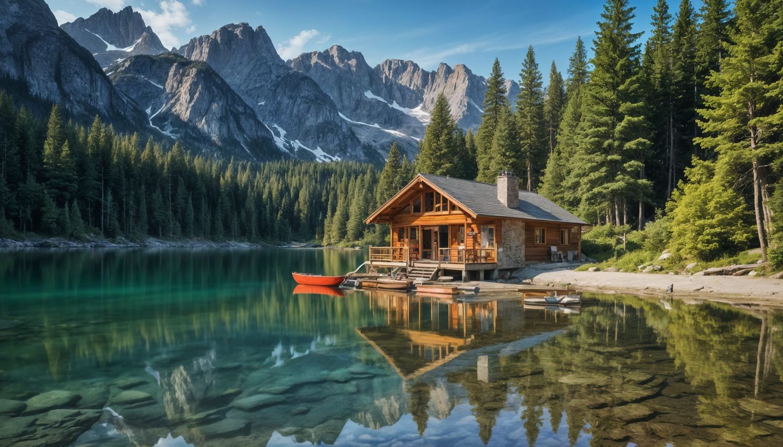 Ultra-Realistic Alpine Lake With Mirror Reflections