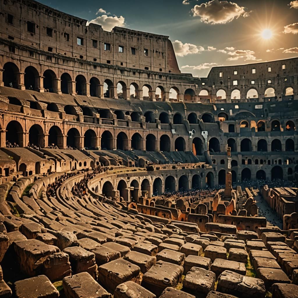 Colosseum at Sunset: Cinematic Film Still