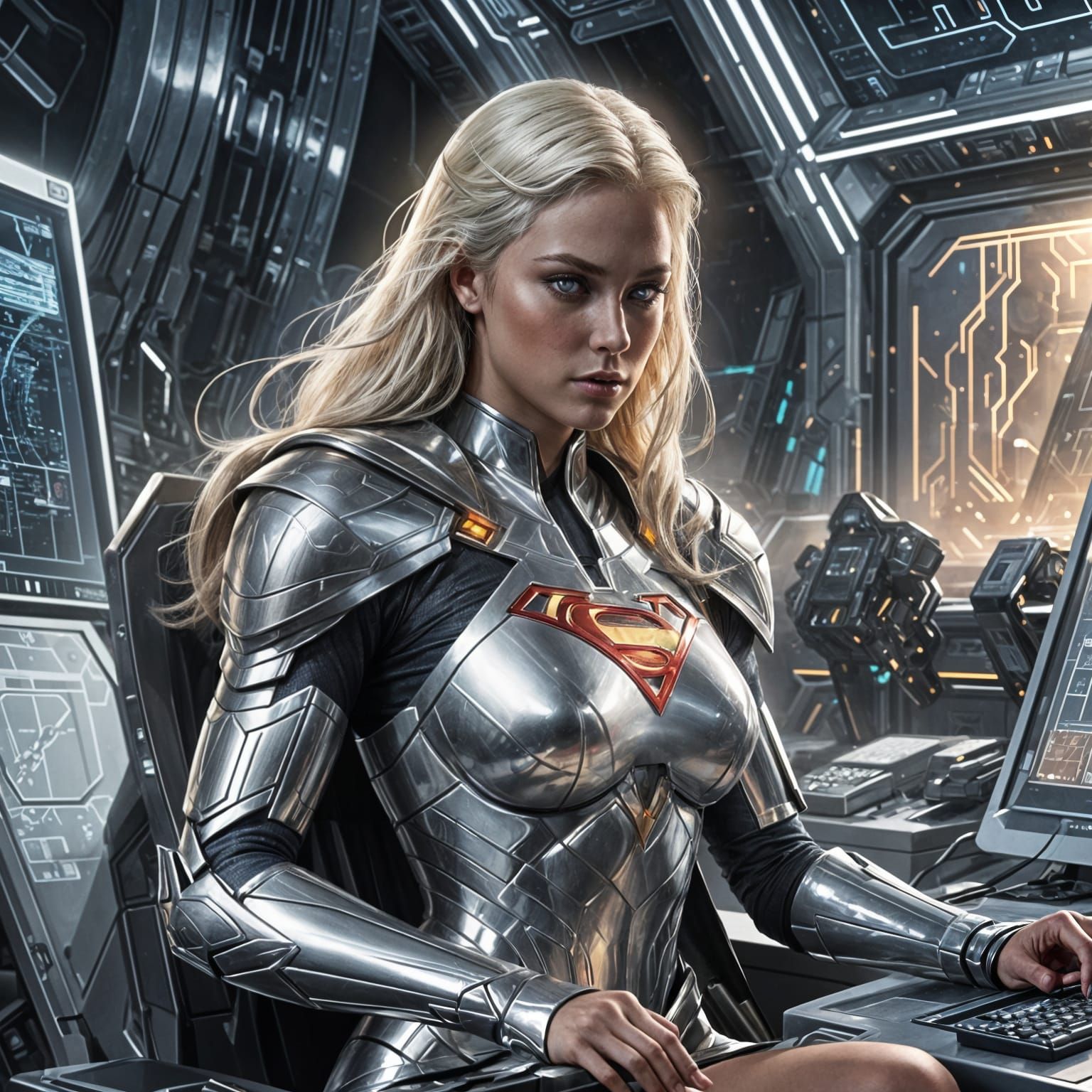Supergirl in Kryptonian Fortress: Digital Concept Art