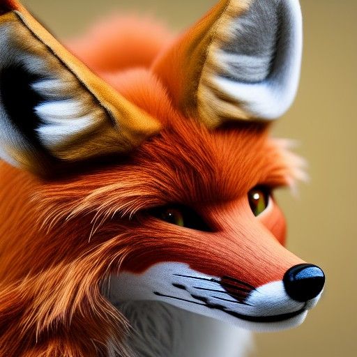 Detailed Furry Vixen Close-Up