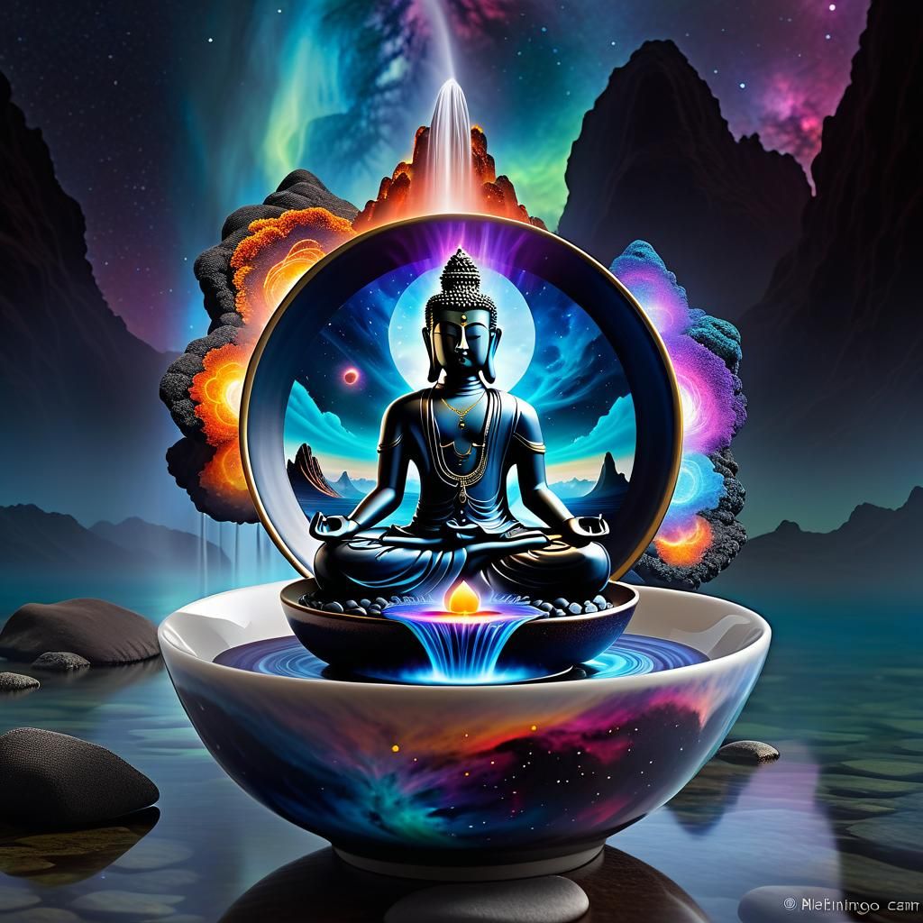 Zen Calm in Aetherpunk Style