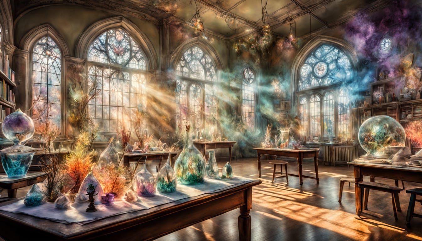 In a whimsical classroom