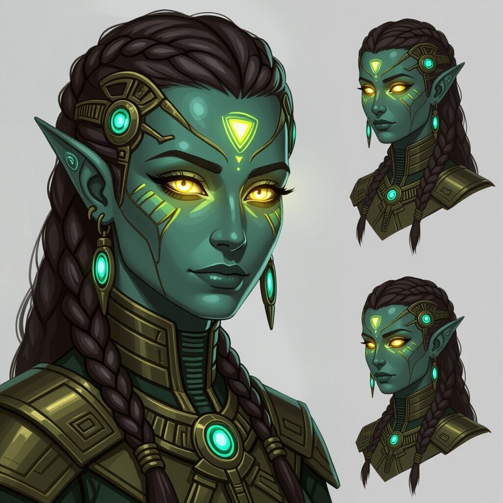 Beautiful Dwemer Woman With Glowing Eyes