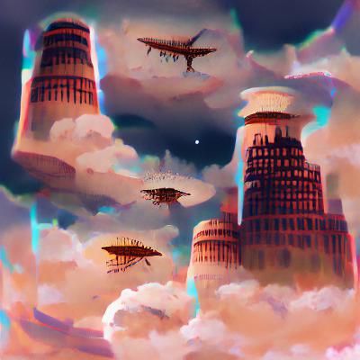 Celestial City Floating in the Sky