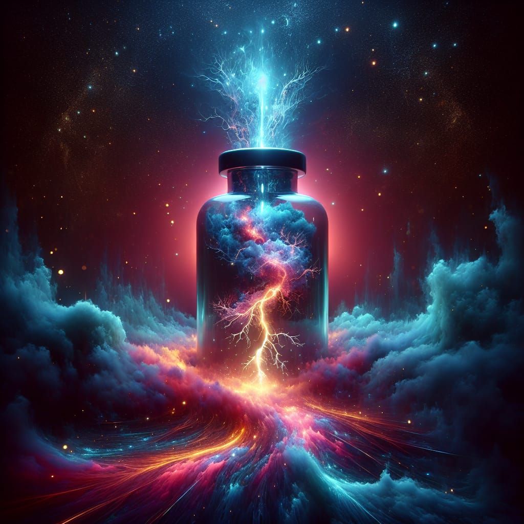 Electrical Storm Encapsulated as Digital Rendering