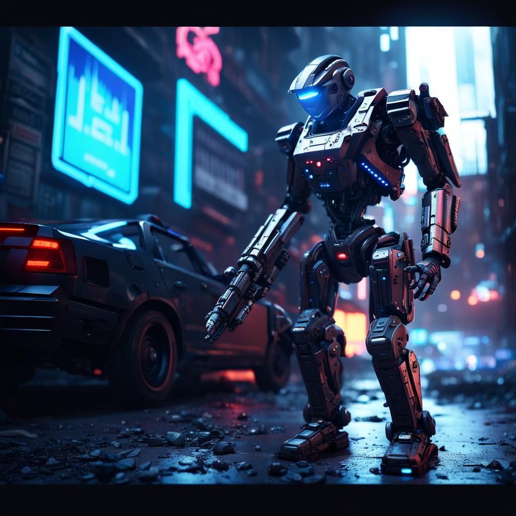 Cyberpunk Police Robot