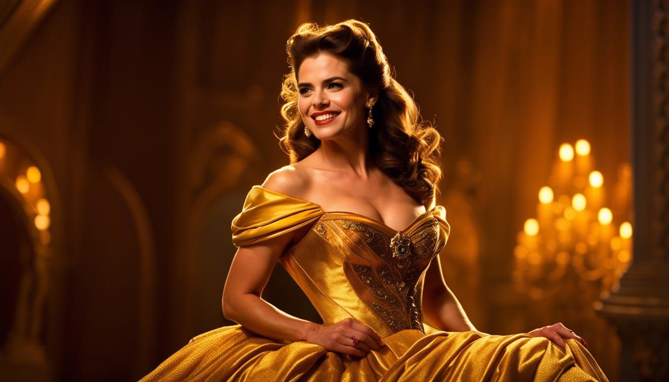 Hayley Atwell as Belle in Disney’s Beauty and the Beast