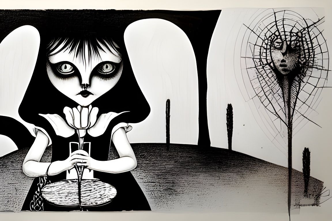 Alice in Wonderland in Art Brut Style