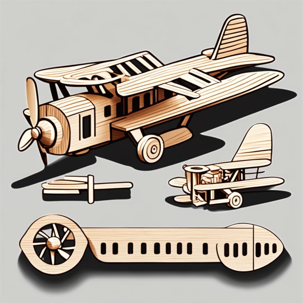 Balsa Wood Airplane Construction Set