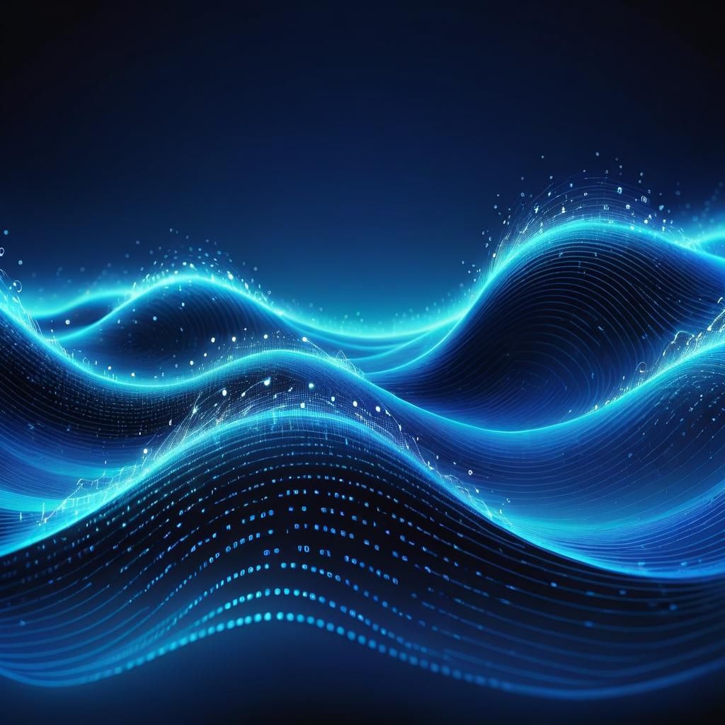 Electric Blue Binary Code Dream Wave