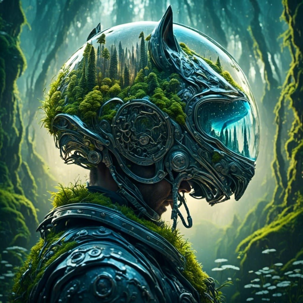 Lynx Helmet Double Exposure Reveals Luminous Lynx Kingdom