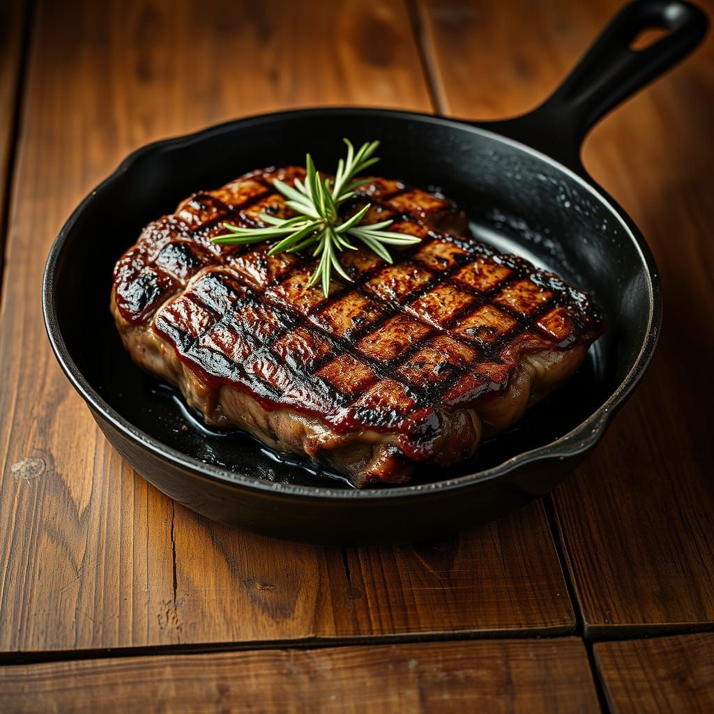 Succulent Steak Still Life, Golden Lighting