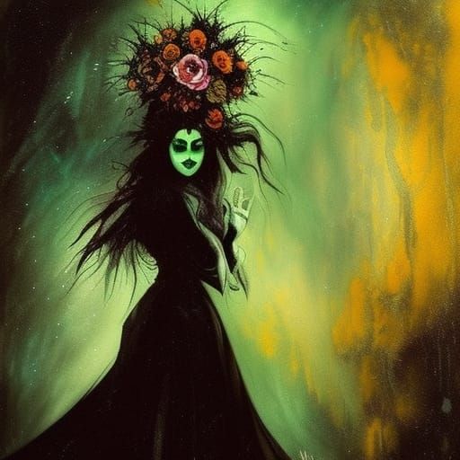 Luminescent Gothic Mirror in Dark Romanticism Style