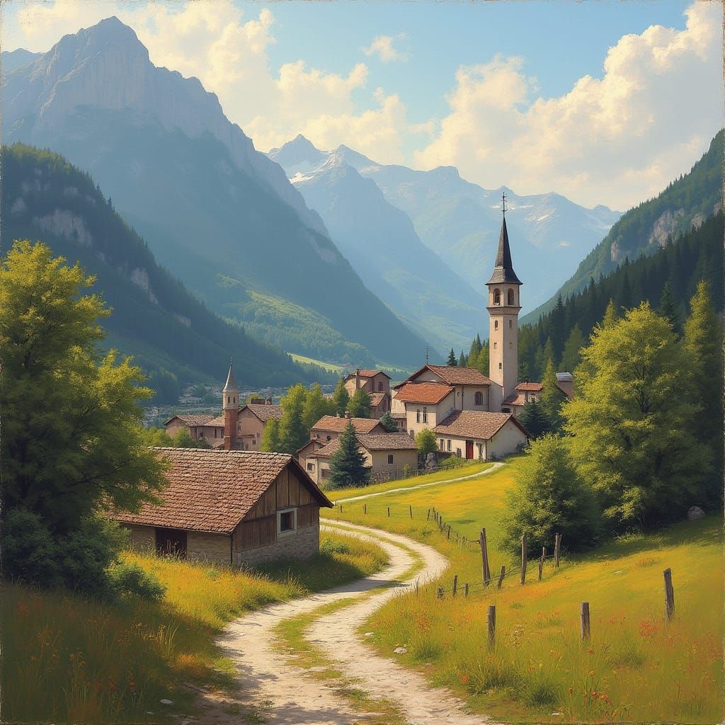 Solčava Village in Slovenia: Impressionistic Mountain Landsc...