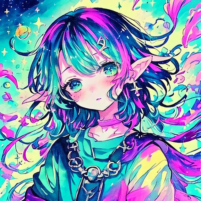 Cosmic Vortex: Woman's Journey in Abstract Art