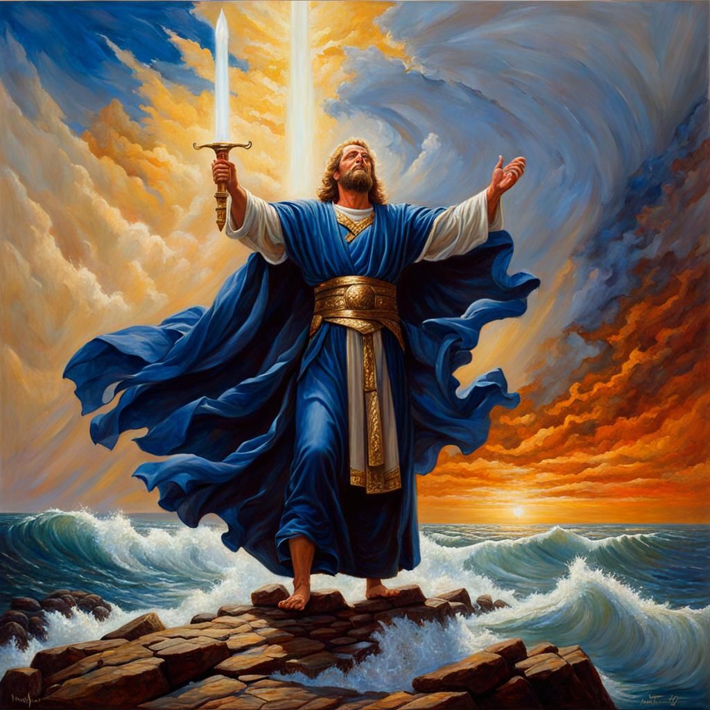 Inspirational Image of Divine Support as Oil Painting
