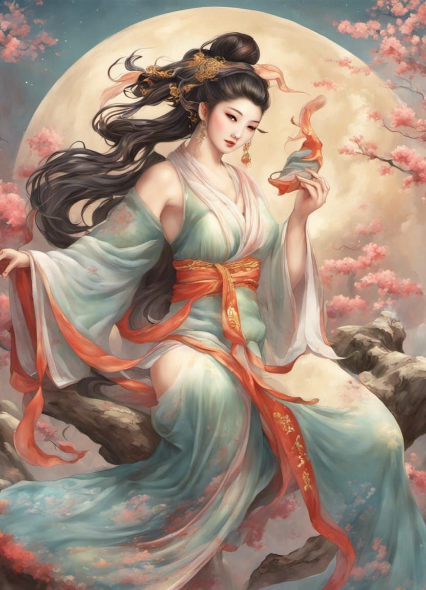 Voluptuous Chang'e: Chinese Mythology Goddess