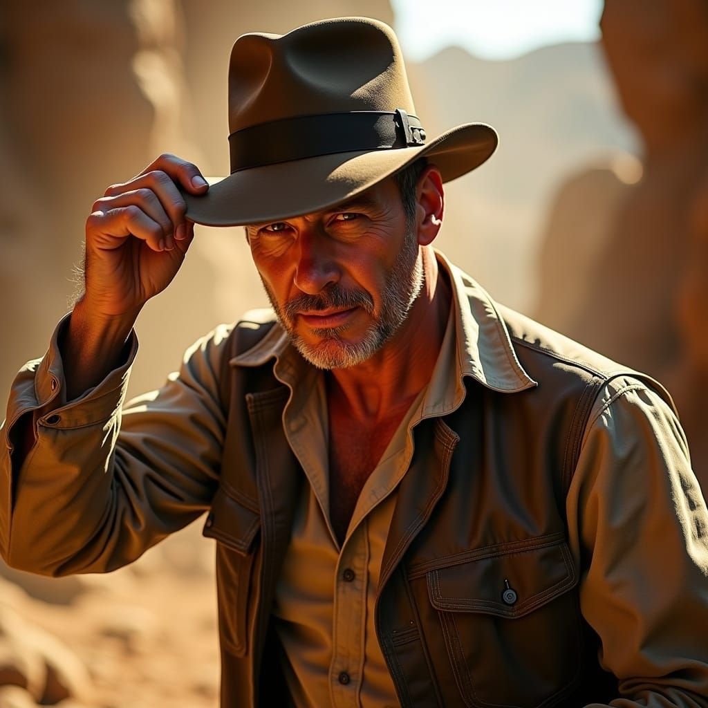 <lora:My Happy Place:0.3> Harrison Ford, as Indiana Jones ti...
