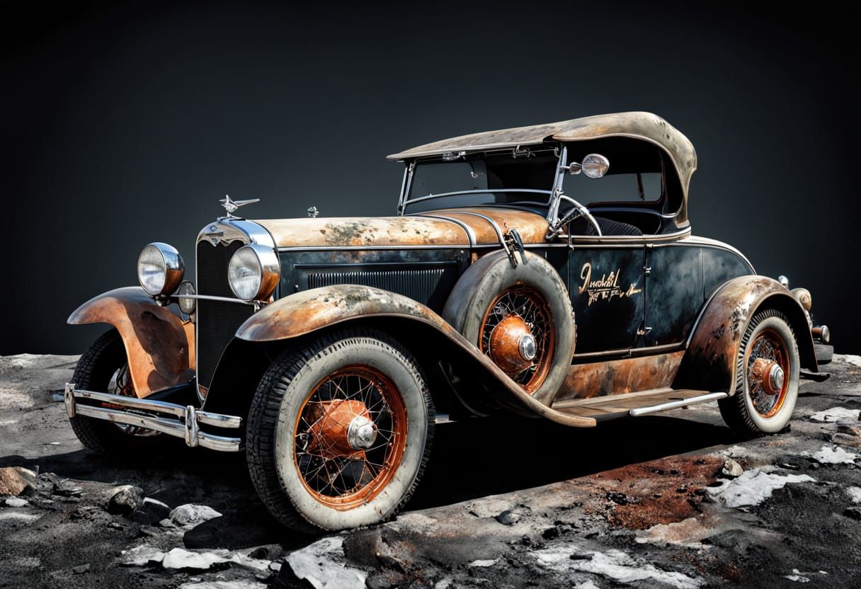 Faded 1931 Ford Roadster in HDR Watercolor Style