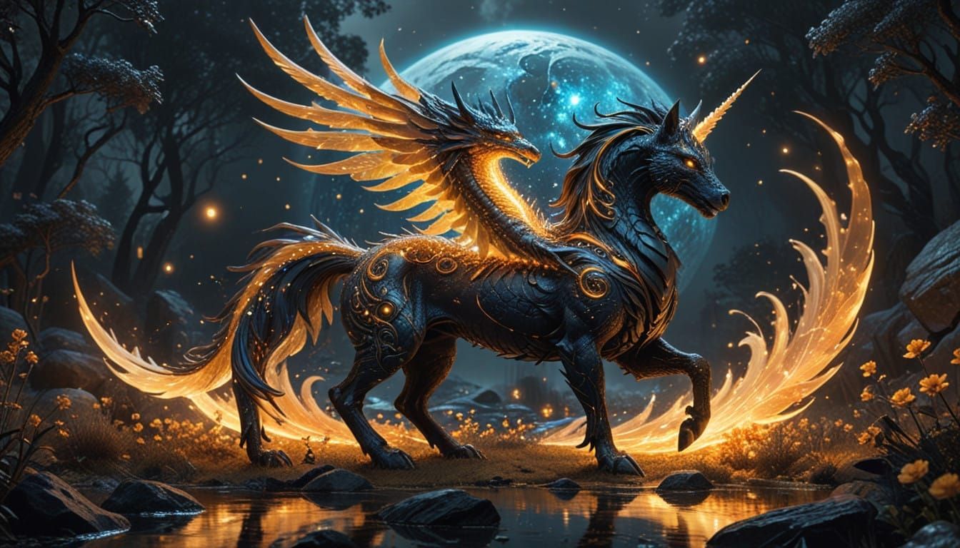 Mythical Creatures Unite in a Celestial Hellscape