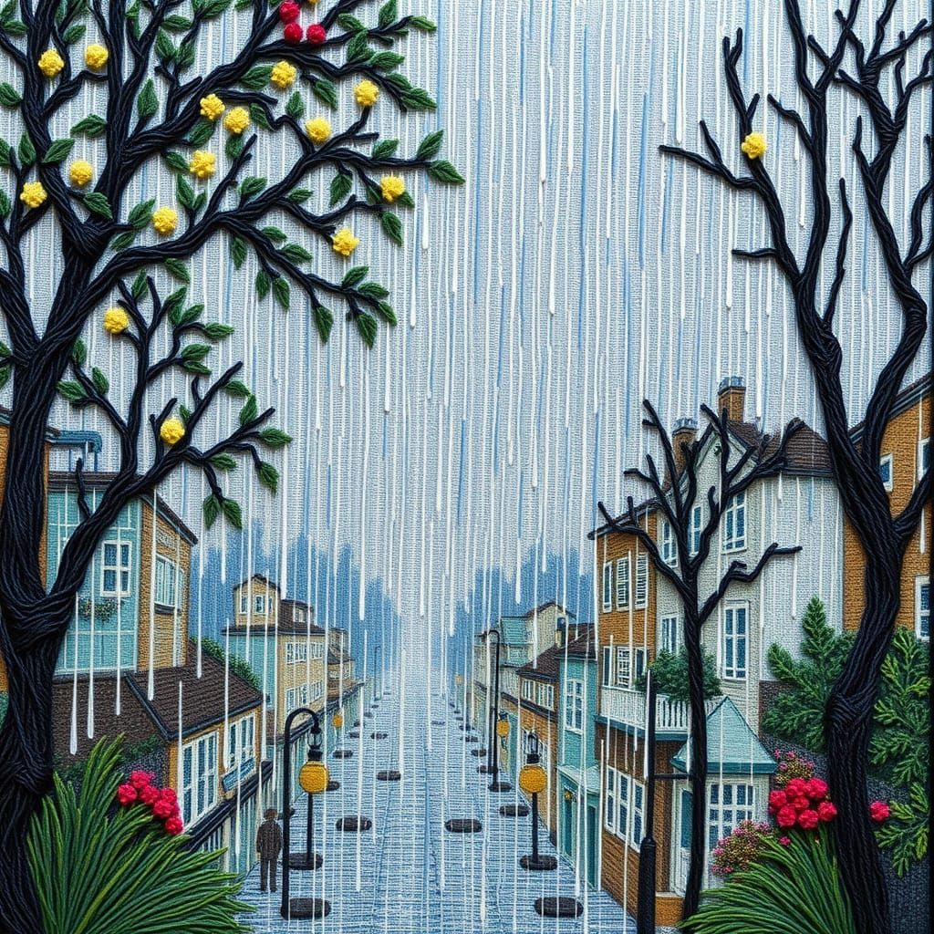 Rainy Silk Tapestry Unfolds