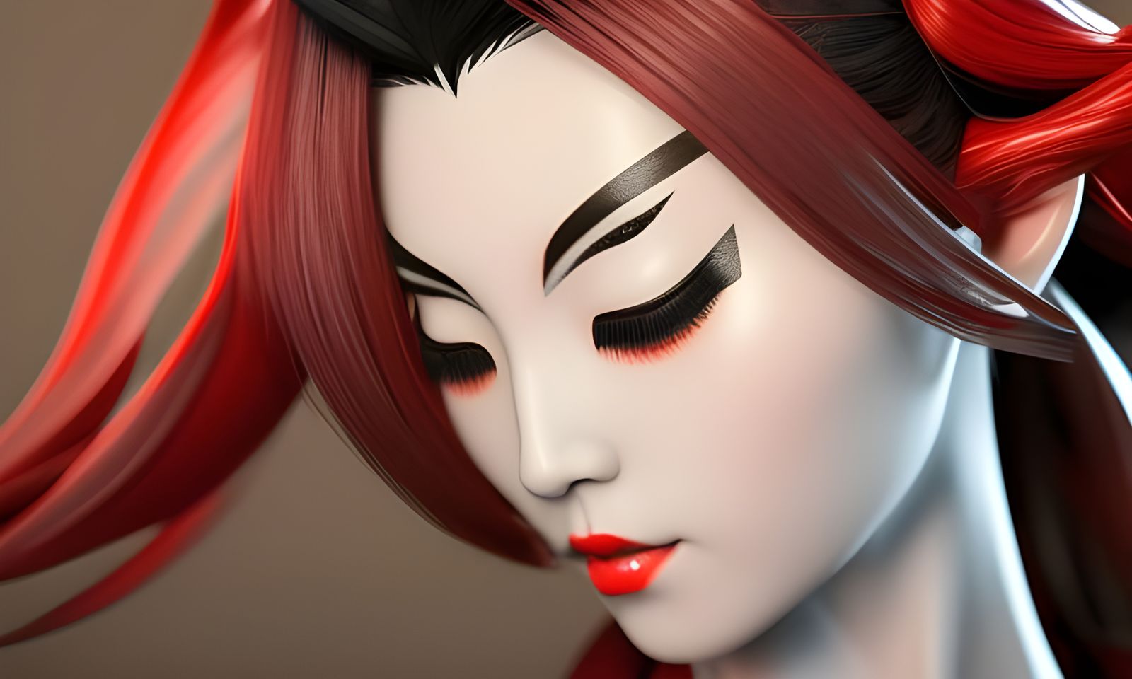 Elegant Female Oni in Traditional Japanese Style