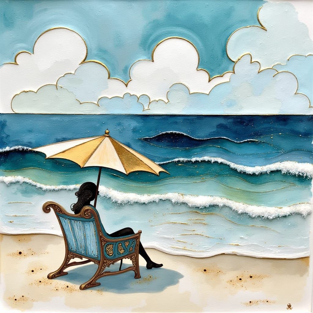 Whimsical Beach Day in Late Afternoon Light