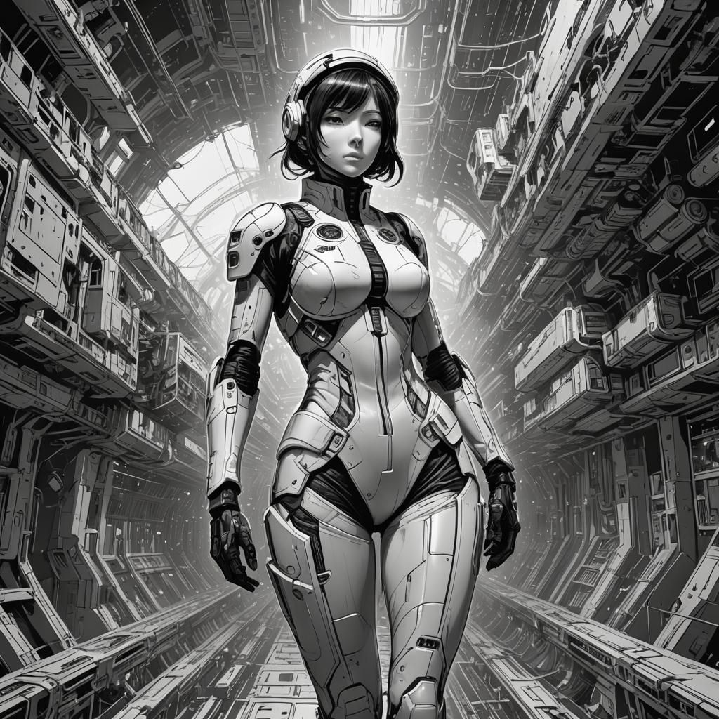 Girl in Spaceship: Tsutomu Nihei Style Manga