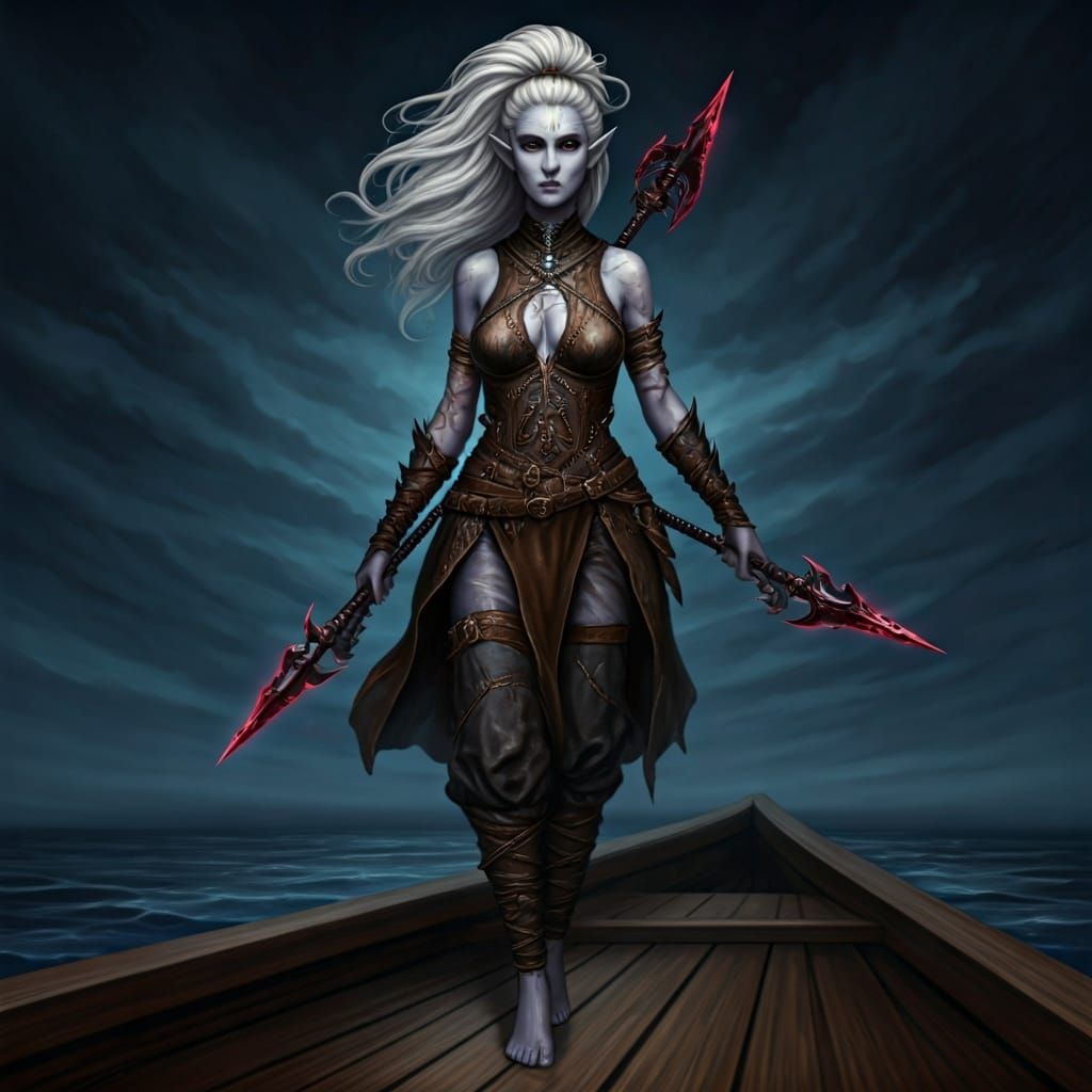 Female Drow Sailor Huntress of the Abyss