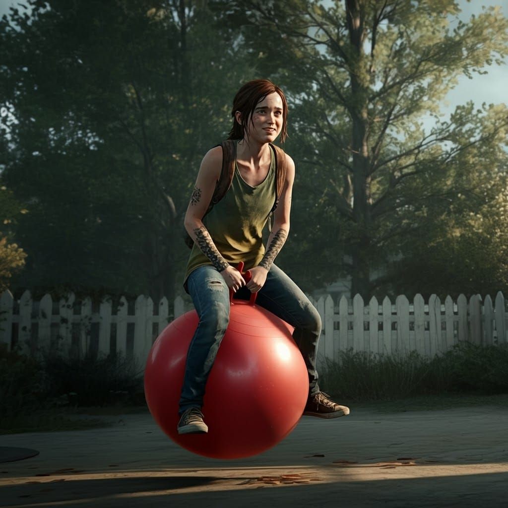 Ellie from The Last of Us on Hippity Hop Ball
