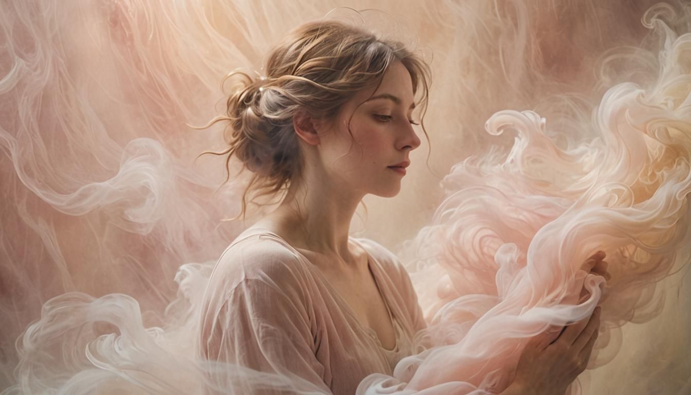 Ethereal Figure in Vaporous Steam: Impressionist Soft Focus