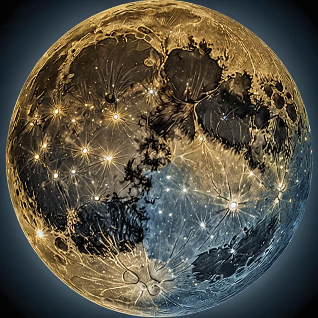 Yin and Yang Moon in Hyperrealistic Style