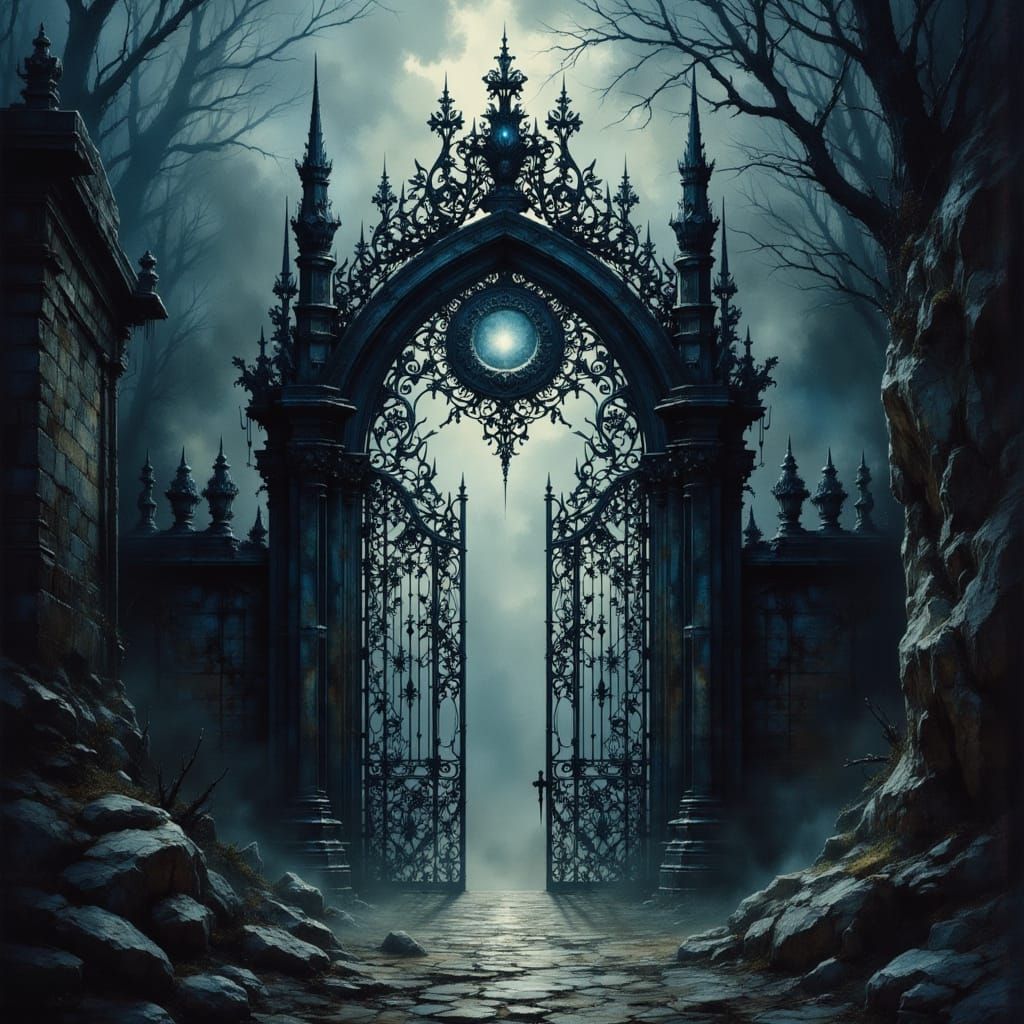Mystical Gothic Gates in Dark Fantasy Style