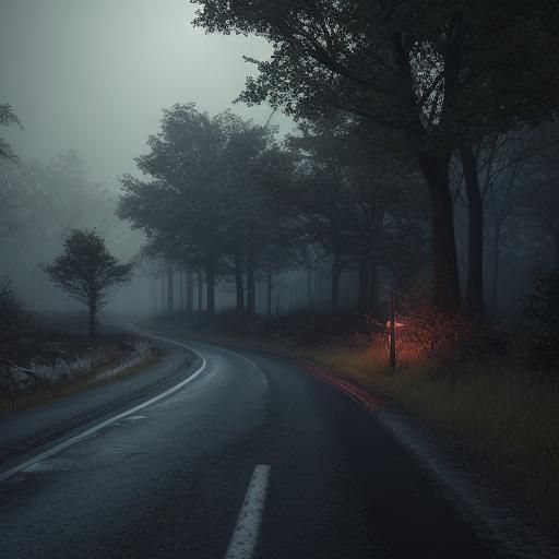 Driving Down A Deserted Road