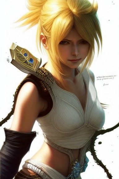 Elegant Portrait of Rikku from Final Fantasy X