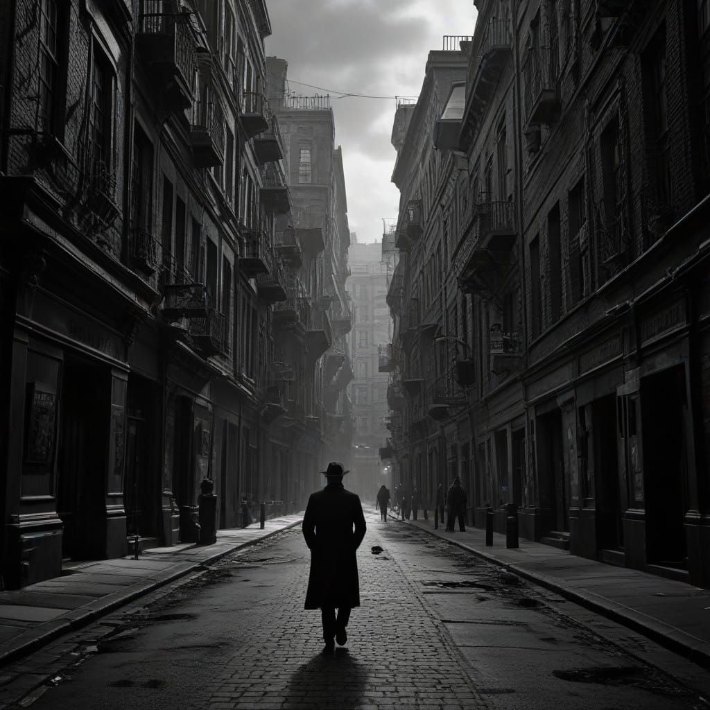 Noir Cityscape Unveiled in Cinematic Detail