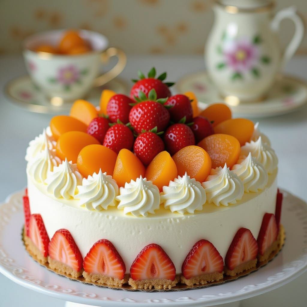 Strawberry Cheesecake with Pastry Art