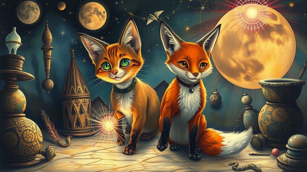 Ethereal Whimsy in Tim Burton's Surreal Oil Painting