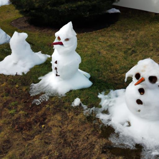 Melting Snowmen: A Whimsical Winter's End