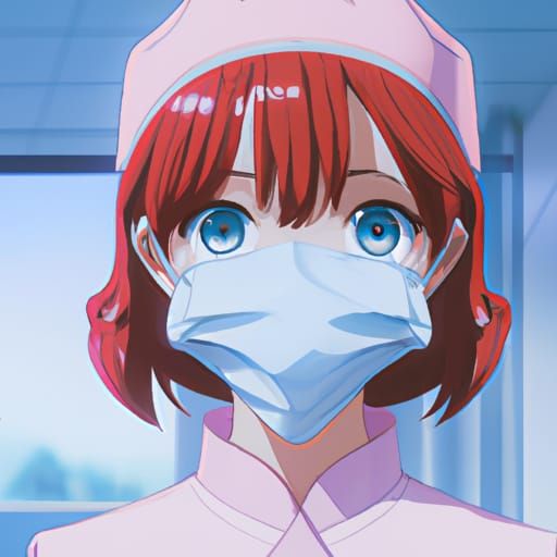 Anime Surgical Nurse Illustration in Studio Ghibli Style