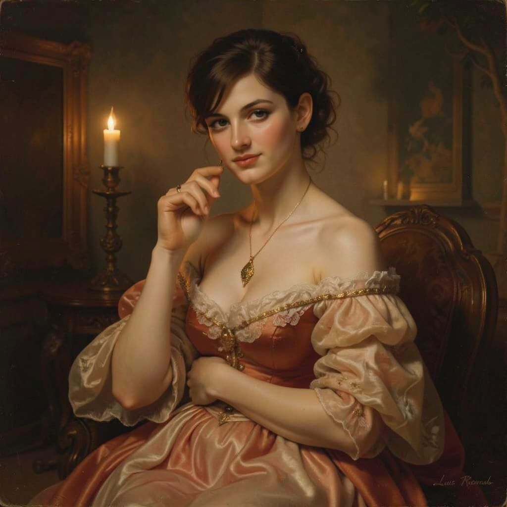 Ethereal Sapphic Scene in Romantic Style