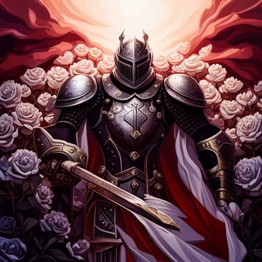 Grimdark Unholy Paladin in Crimson Knight Armor