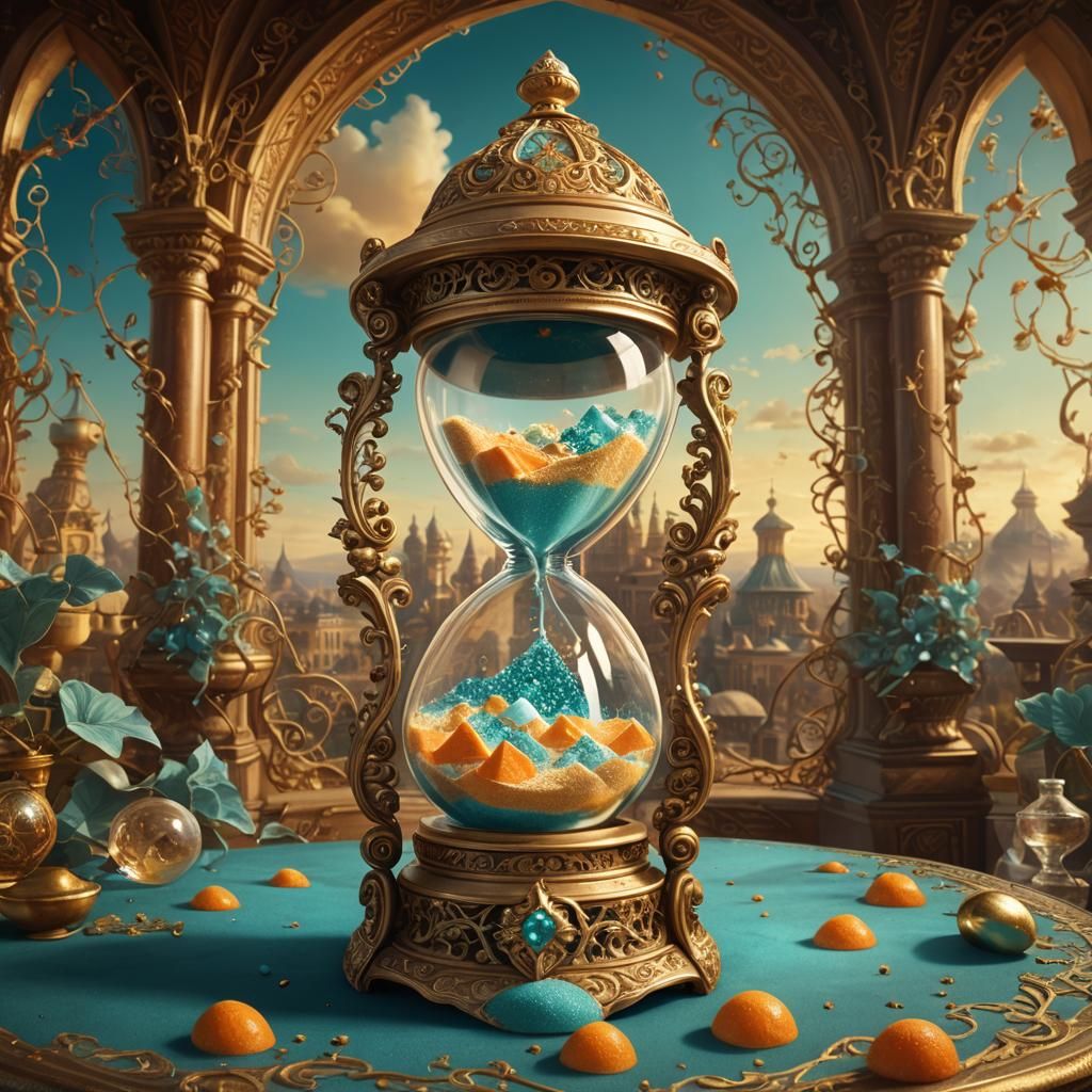 Hourglass Sugar Container Releases Crystals: Fantastical Mat...