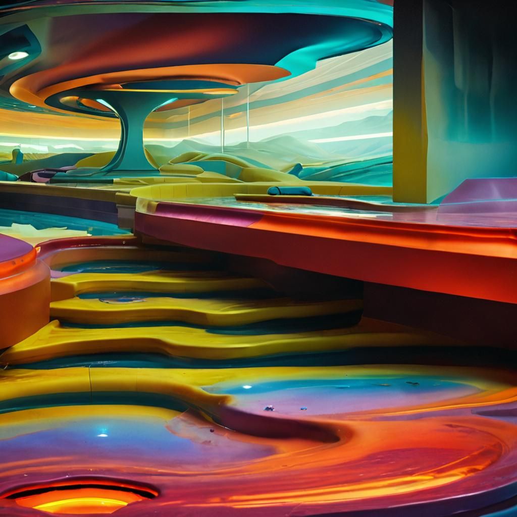 Surreal Casino Dreamscape in Mixed Media