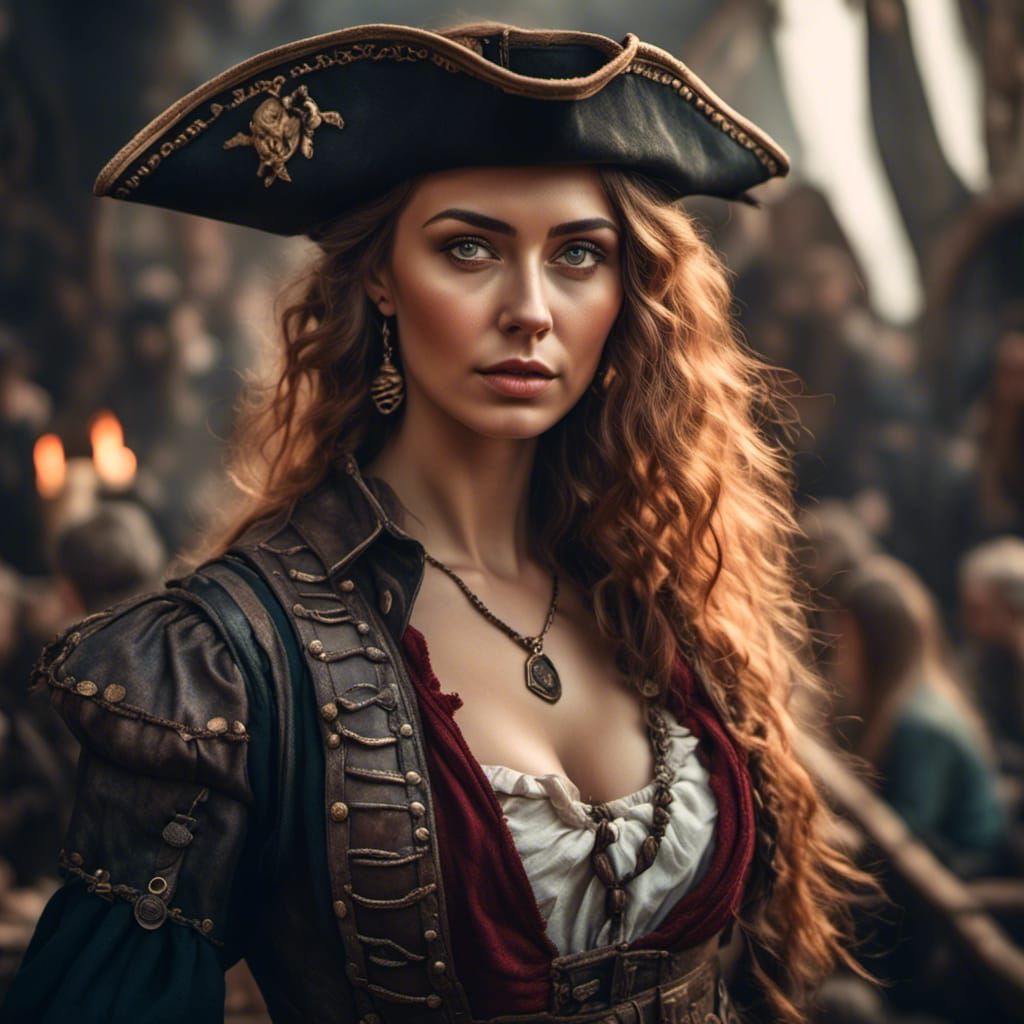 Medieval Pirate Woman Portrait